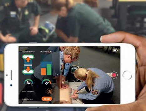 Video-based communication between bystander and dispatcher.